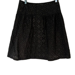 Apostrophe Women’s Size 6 A-Line Skirt Black Eyelet Lace Side Zip